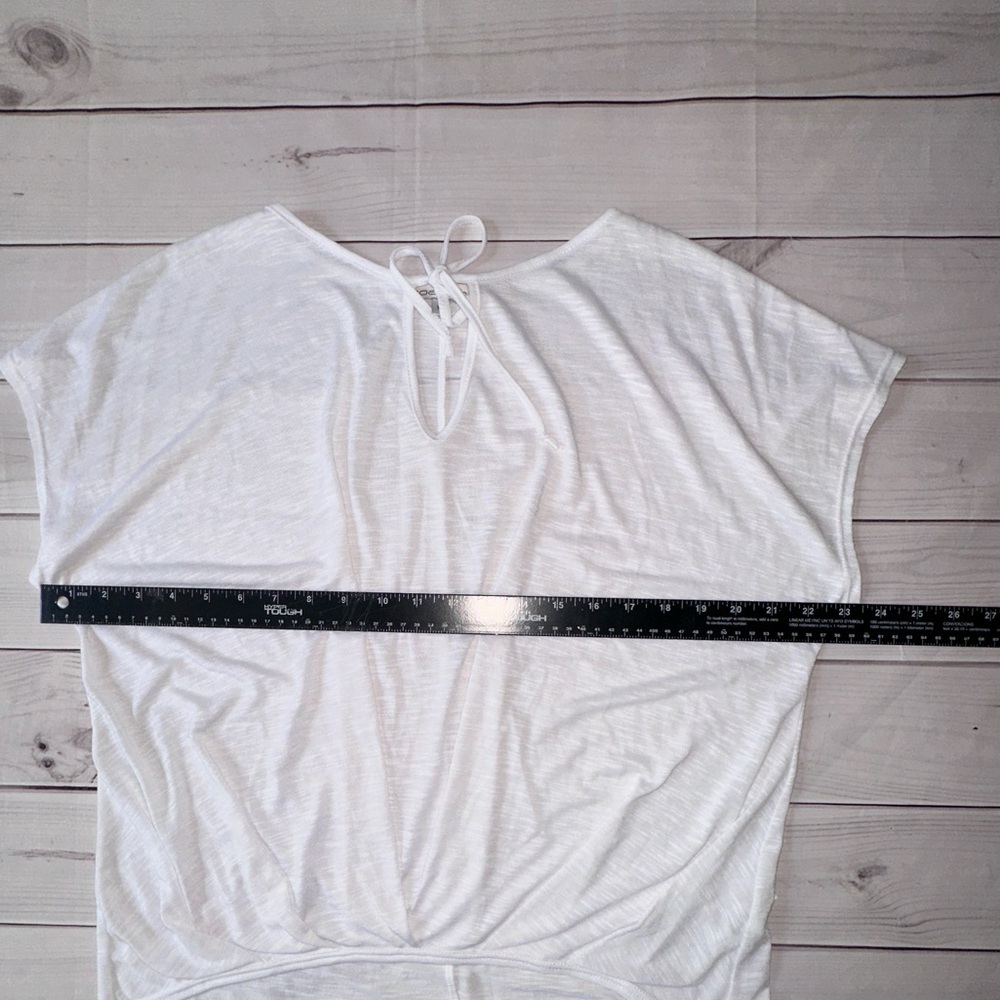 Moa Moa White Tie-Front Drape Tee – Size XL Beach Summer Lightweight Vacation - Picture 5 of 5